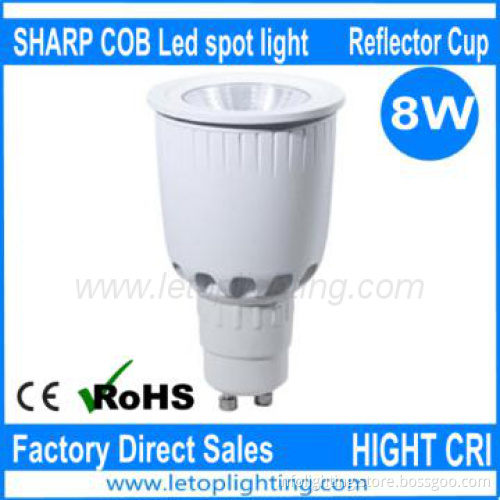 2013 Hot selling Super warm white High CRI 88Ra 8W sharp led spotlight